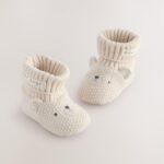 Neutral Bear Baby Sock Top Boot Shoes