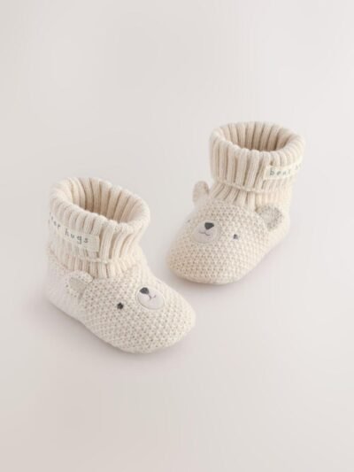Neutral Bear Baby Sock Top Boot Shoes