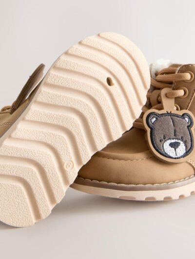 Tan Brown Bear Lace-Up Boots