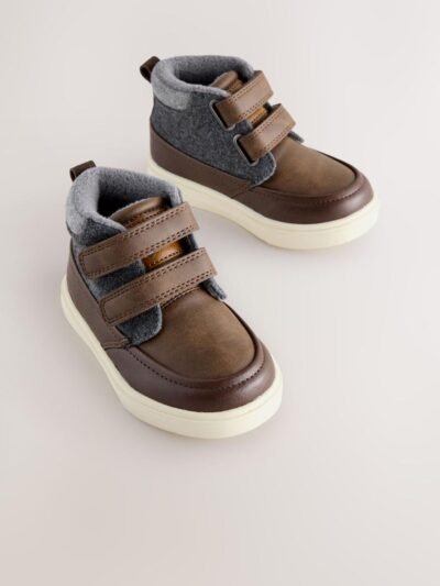 Chocolate Brown Standard Fit (F) Touch Fastening Boots