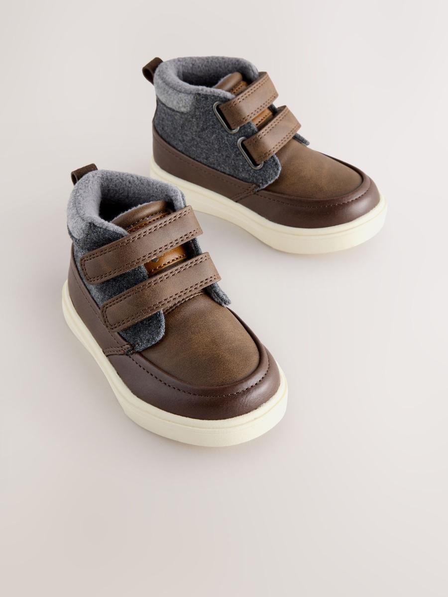 Chocolate Brown Standard Fit (F) Touch Fastening Boots