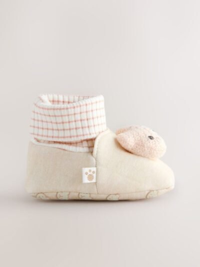 Neutral Bear Baby Sock Top Boots