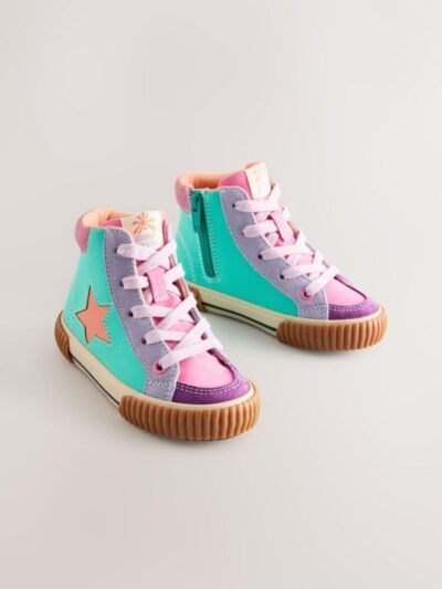 Multi Bright Star High Top Trainers