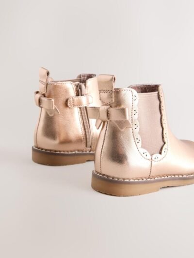 Rose Gold Wide Fit (G) Chelsea Ankle Boots