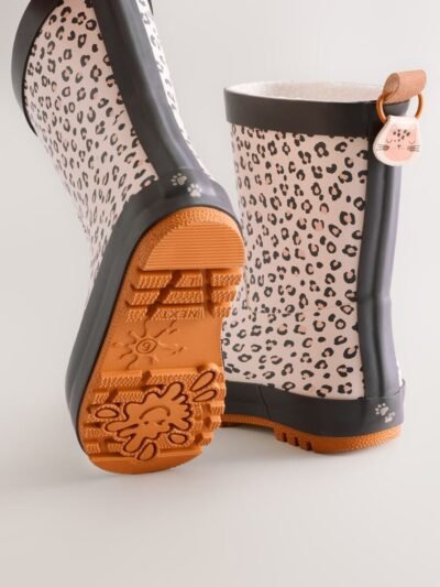Neutral Leopard Wellies