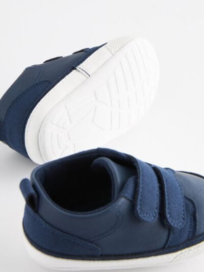 Navy Blue Two Strap Baby Trainers