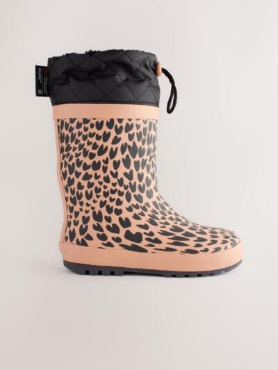 Brown Animal Print Cuff Wellies