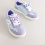 Purple Glitter Lilo & Stitch Lace-Up Lifestyle Trainers