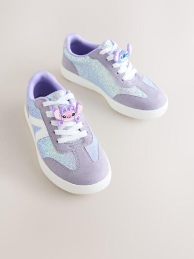 Purple Glitter Lilo & Stitch Lace-Up Lifestyle Trainers