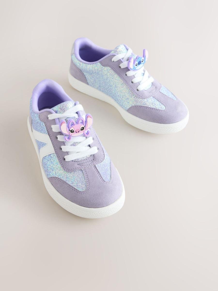 Purple Glitter Lilo & Stitch Lace-Up Lifestyle Trainers