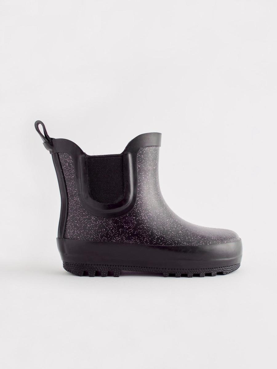 Black Glitter Chelsea Wellies