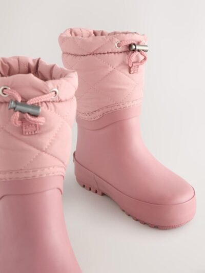 Pink Thinsulate Lined Cuff Wellies