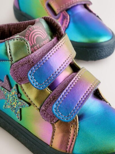 Multi Star Standard Fit (F) Touch Fasten High Top Trainers