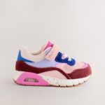 Multi Pink Elastic Lace Chunky Trainers
