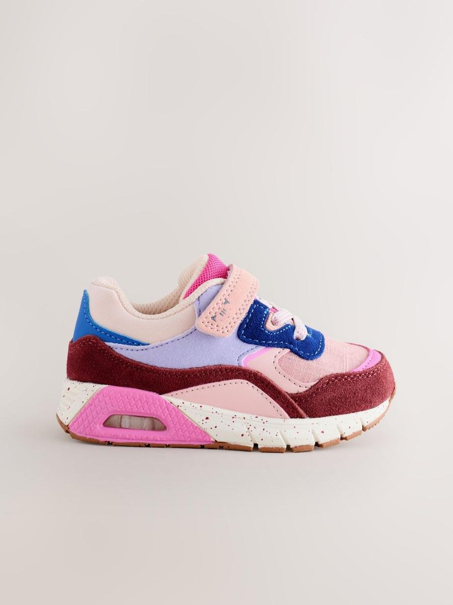 Multi Pink Elastic Lace Chunky Trainers