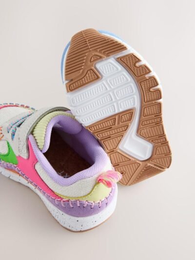 Multi Bright Elastic Lace Chunky Trainers