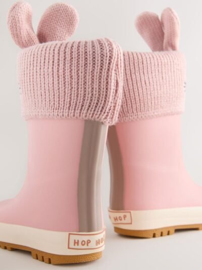 Pink Bunny Lined Cuff Wellies