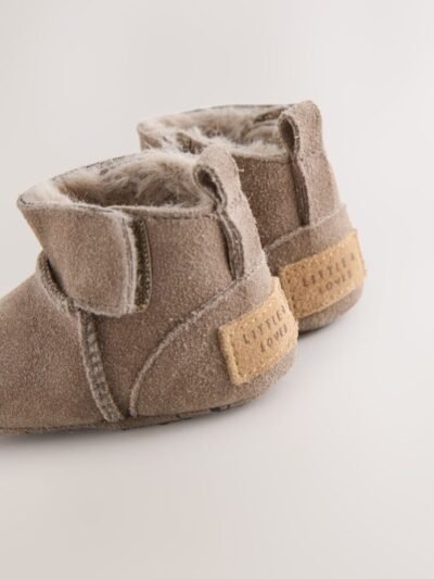 Mink Brown Suede Baby Pull-On Boots