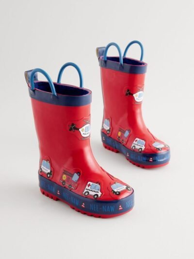 Red Transport Handle Pull On Wellies