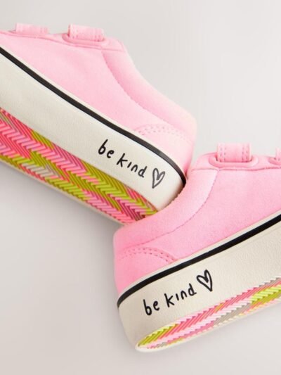 Pink Standard Fit (F) Touch Fastening Trainers