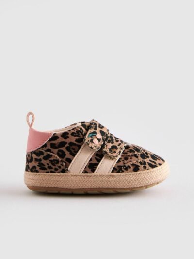 Animal Print Touch Fasten Baby Trainers