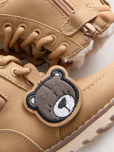 Tan Brown Bear Lace-Up Boots