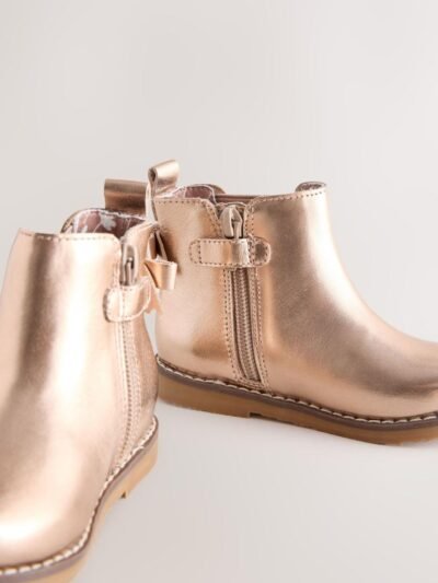 Rose Gold Wide Fit (G) Chelsea Ankle Boots