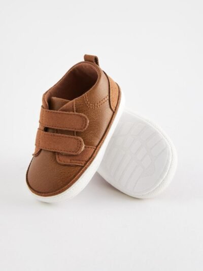 Tan Brown Two Strap Baby Trainers