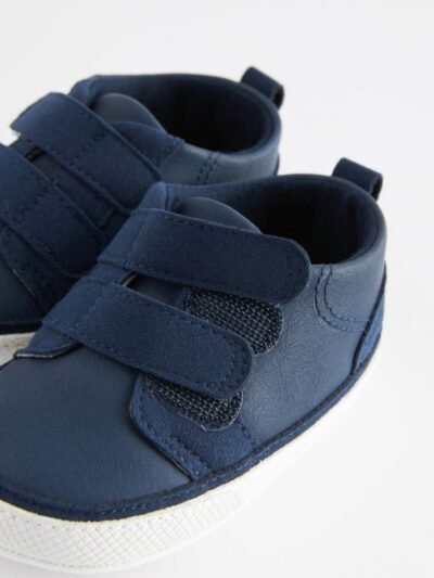 Navy Blue Two Strap Baby Trainers