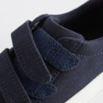 Navy Canvas Wide Fit (G) Two Strap Touch Fastening Trainers
