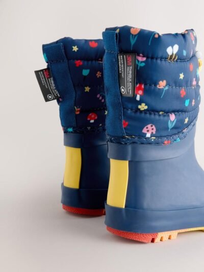 Navy Blue Thinsulate Lined Cuff Wellies
