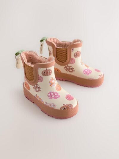 Neutral Pumpkin Halloween Chelsea Wellies