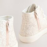 Ivory Glitter Standard Fit (F) Lace-Up High Top Trainers