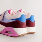 Multi Pink Elastic Lace Chunky Trainers