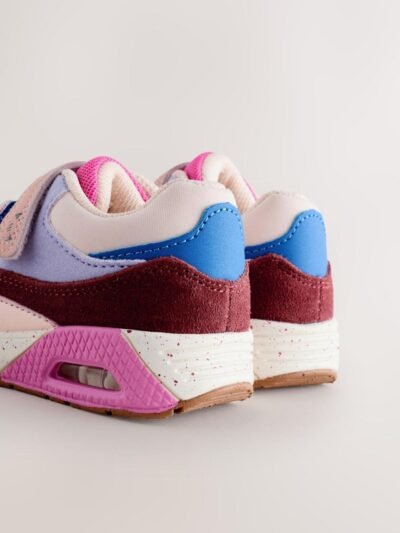 Multi Pink Elastic Lace Chunky Trainers