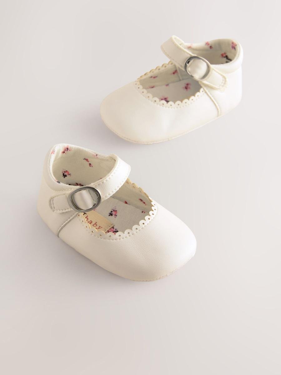 White Mary Jane Baby Shoes