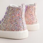 Multi Glitter Standard Fit (F) Lace-Up High Top Trainers