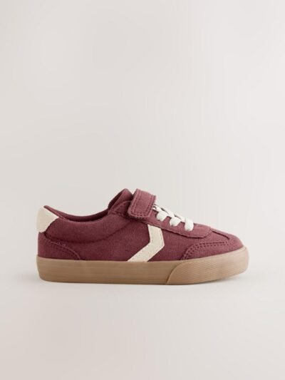 Red Burgundy Standard Fit (F) Touch Fastening Elastic Lace Trainers