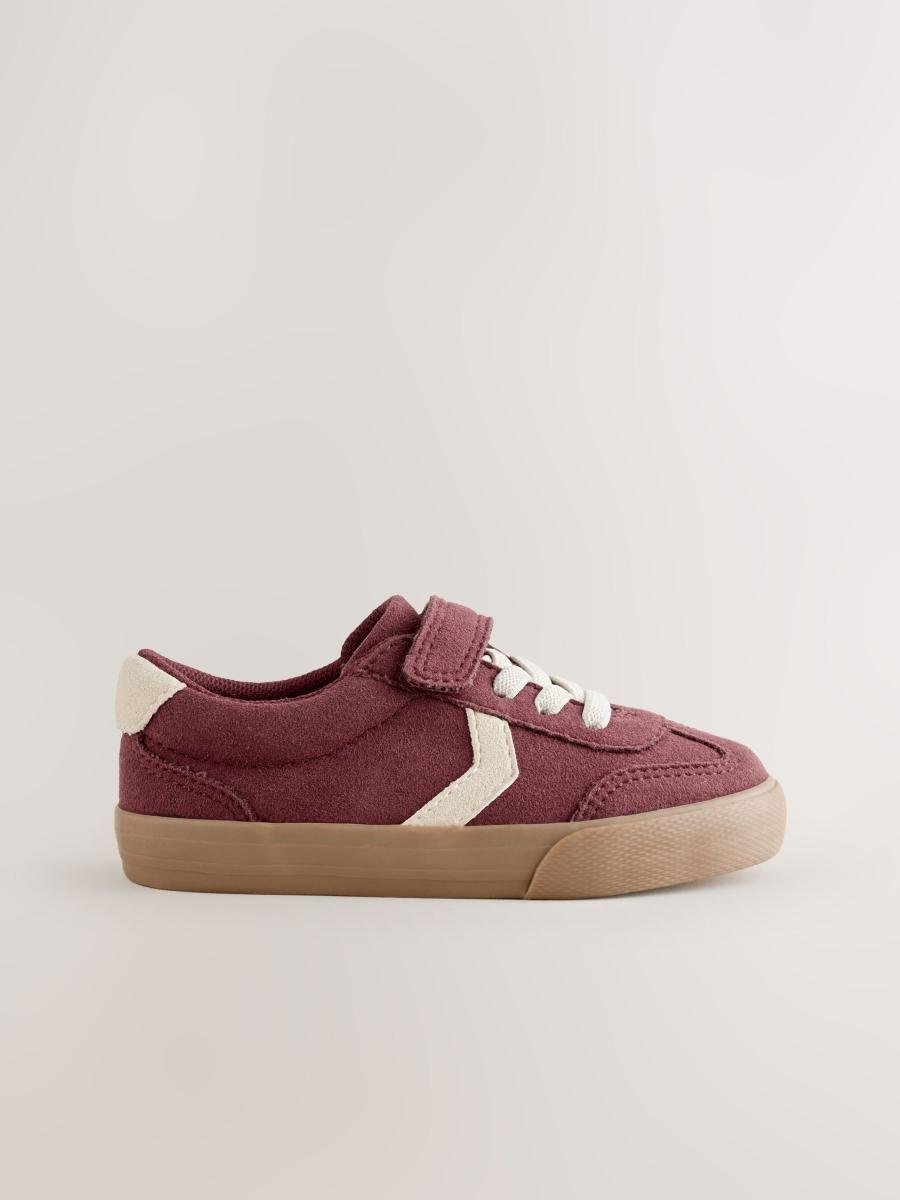 Red Burgundy Standard Fit (F) Touch Fastening Elastic Lace Trainers