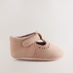 Tan Leather Baby T-Bar Shoes