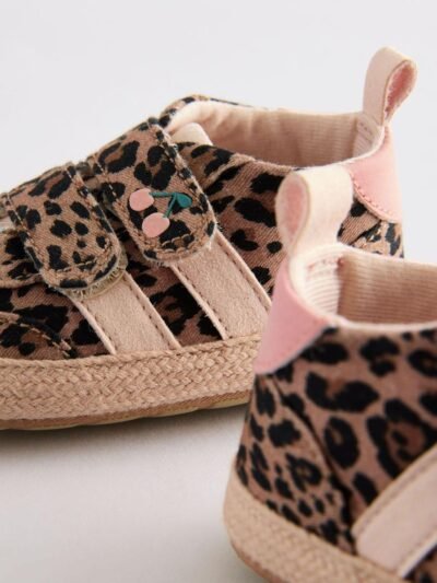 Animal Print Touch Fasten Baby Trainers