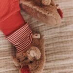 Brown Christmas Reindeer Baby Sock Top Boots