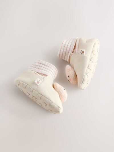 Neutral Bear Baby Sock Top Boots