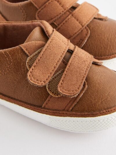 Tan Brown Two Strap Baby Trainers