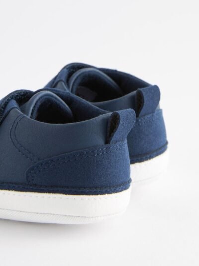 Navy Blue Two Strap Baby Trainers