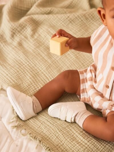 White Two Strap Baby Trainers