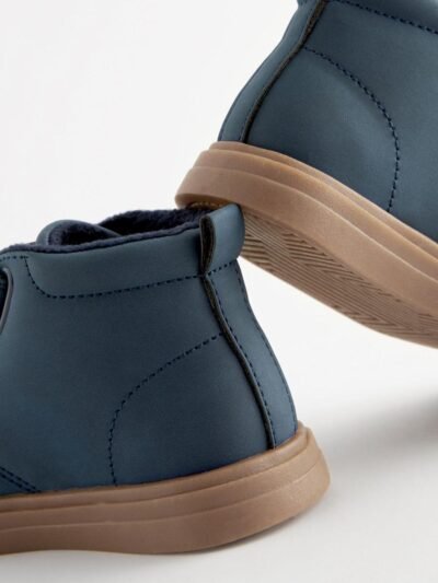 Navy Blue Standard Fit (F) Warm Lined Touch Fastening Boots