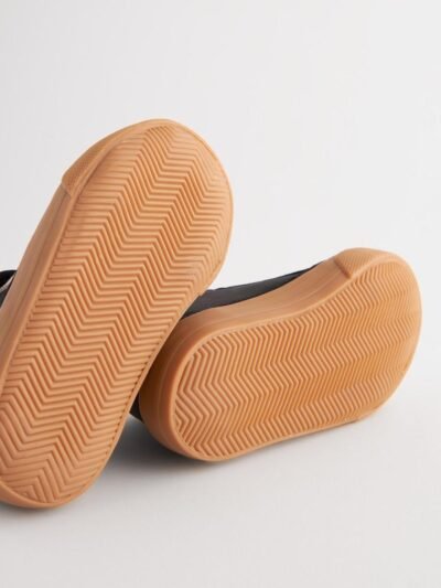 Black Wide Fit (G) Elastic Lace Touch Fastening Chevron Boots