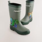Khaki Green Minecraft Rubber Wellies