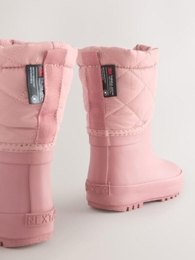 Pink Thinsulate Lined Cuff Wellies